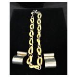 Yellow & Sterling Silver Necklace, Earrings & a