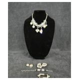 Silver Tone Necklace w/Large Beads, (2) Sets C