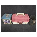 Vintage Red Man Tin, Vintage Sifter & Tacklebox