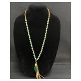 INC Long Beaded Necklace With a Tassel Pendant