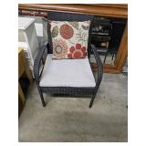 Outdoor Wicker Chair w/Cushion & Pillow