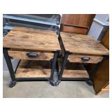 (2) Side Tanles w/Drawer on Rollers