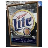 Framed Miller Lite Mirror 20x30
