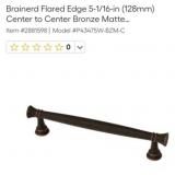 (5) Brainerd Flared Edge Bronze Matte Drawer Pulls
