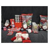 Ornaments, (3) Gnomes, (2) Bags of Bows, (8) M