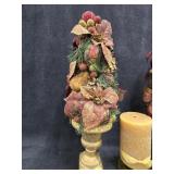 (2) Floral Arrangements & Candle