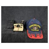 Vintage Polaroid Land Camera, Veterans Hat &