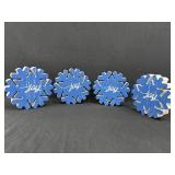 (4) Christmas Decor Joy Snowflake Stand