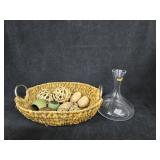 Basket w/ Decor & Pretty Vase