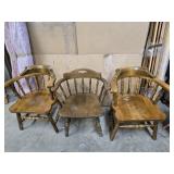 3 Solid Wood Chairs