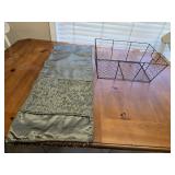 Chicken Wire Basket & Long Green Table Runner