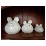 (3) Adorable Ceramic Pigs