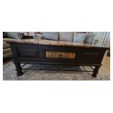 Wooden Coffee Table w/Hammered Copper Top
