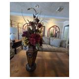 Metal Vase w/Arrangement