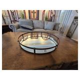 18" Diameter Metal Mirror Tray