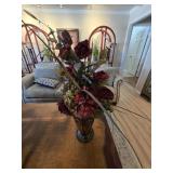 Metal Vase w/Arrangement