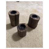 (3) Wooden Candle Holder