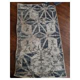 35x23 Blue Rug | 44x25 white and blue pattern rug