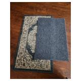 30x20 Blue Rug | 39x23 blue and white pattern Rug