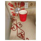 Red Kitchen Decor, Wall Clock