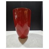 10" Glass Red Vase