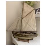 Vintage Decorative Wooden Boat 27ï¿½x23ï¿½