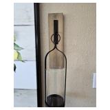 23" Metal, Glass & Wood Wall Sconce