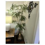 32" Genie Lamp Metal Vase w/Faux Bamboo