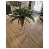 Cone Shaped Basket w/Faux Fern