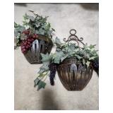 20" Tall Hanging Faux Plants in Metal Sconces