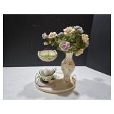 Yankee Candle Porcelain Rose With Vase, Tea Cup,