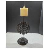 12.5" Cast Iron Candle Holder & Candle