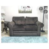 Corduroy Texture Brown Love Seat Sofa