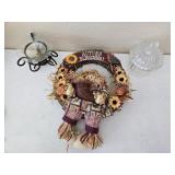 Fall Wreath, Candy Jar & Wax Warmer