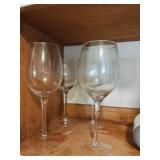 (4) Etched Wine Glasses