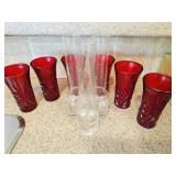 Red & Clear Vodka Shot Glasses