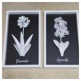 (2) 13x8 Framed Flowers
