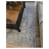 White & Blue Area Rug 6x7 ft