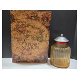 Book Box & Amber Glass Jar
