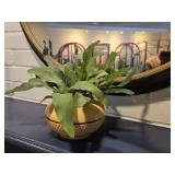 Faux Plant in Glass Pot