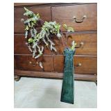 Glass Vase with Faux Plant