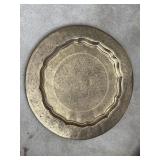 VTG Gold Tone Serving Platter Dish