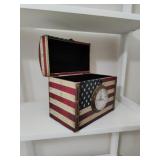 American Flag Small Trunk with Clock