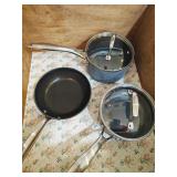 2 Small Pots with Lids & 1 Small Pan