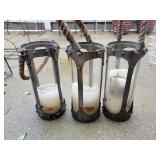 10" Rope & Metal Lanterns