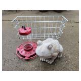 Frog, Hummingbird Feeder & Basket