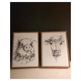 Cow and Pig Matching Wall Art
