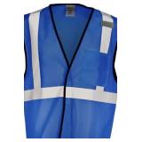 (1)PK of 5 Hi-Vis Safety Wear Royal Blue Vest