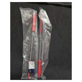 (2) Red Vikan® Tube Brushes with Stiff Bristles -