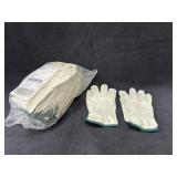 (12) Pairs, Cowhide Leather Gloves With Green